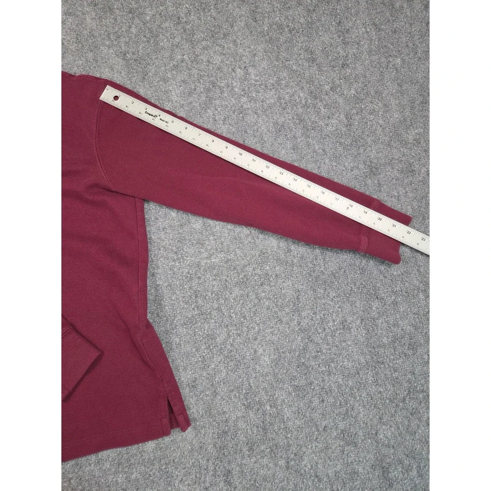Polo Ralph Lauren Sweater Mens Medium‎ Quarter Zip Pullover Burgundy Rib Cotton